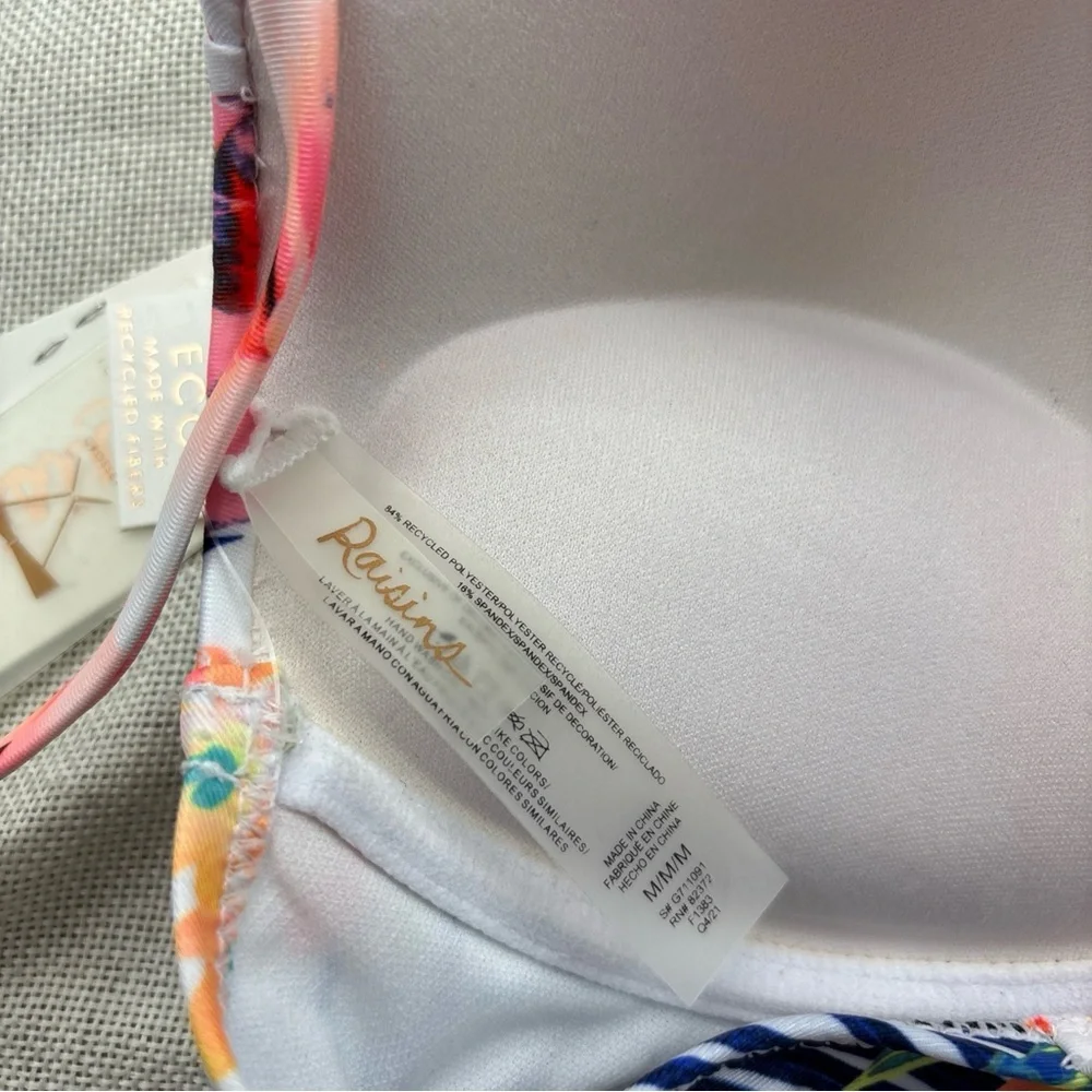 Raisins Women's Haleiwa Moonshadow Underwire Bra Swim Top Size M